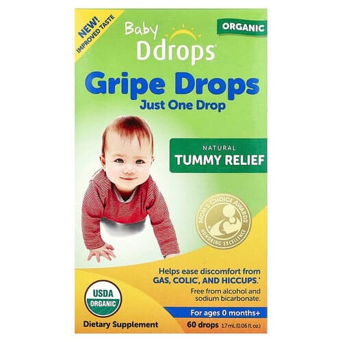 Ddrops, Baby, Organic Gripe Drops, For Ages 0 Months+, 0.06 fl oz (1.7 ml)