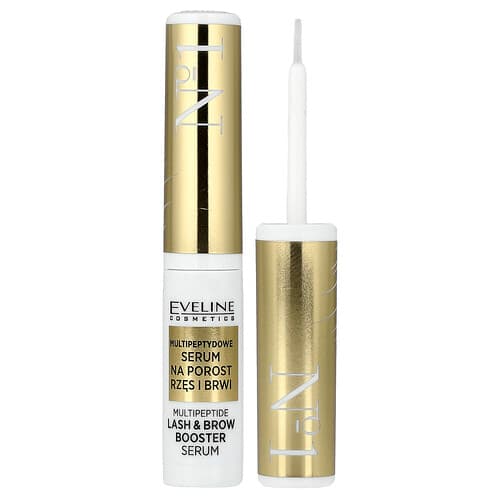 Eveline Cosmetics, No. 1 Multipeptide Lash & Brow Booster Serum, 0.14 fl oz (4 ml)