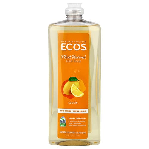 Ecos, Ecos®, Plant Powered Dish Soap, Lemon, 25 fl oz (739 ml)