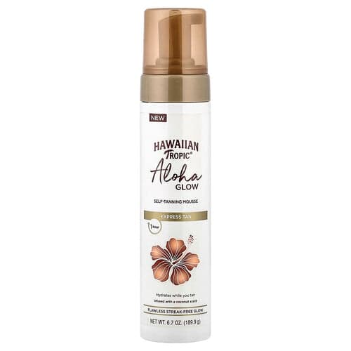 Hawaiian Tropic, Aloha Glow, Self-Tanning Mousse, Express Tan, Coconut, 6.7 oz (189.9 g)