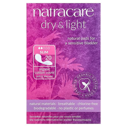 Natracare, Dry & Light, Organic Cotton Cover, Slim, 20 Pads