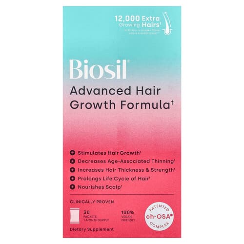 Biosil, Advanced Hair Growth Formula, 30 Packets