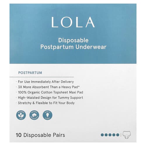 Lola, Disposable Postpartum Underwear, 10 Pairs