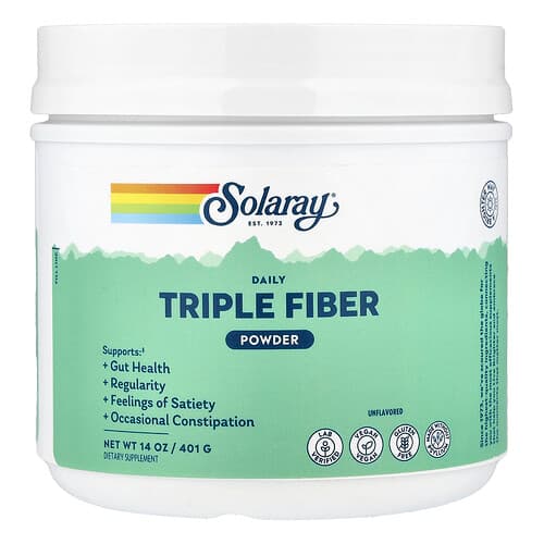 Solaray, Daily Triple Fiber Powder, Unflavored, 14 oz (401 g)