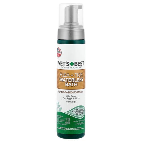 Vet's Best, Flea and Tick Waterless Bath, 12 Weeks or Older, For Dogs, 8 fl oz (237 ml)