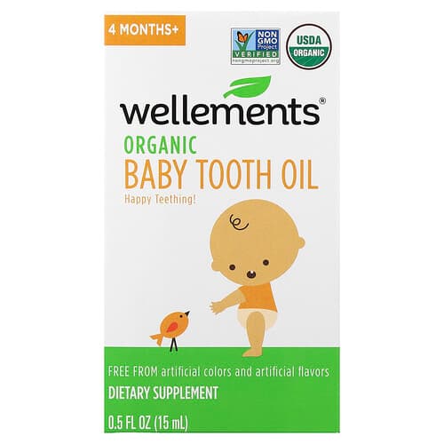 Wellements, Baby, Organic Tooth Oil, 4 Months+, 0.5 fl oz (15 ml)