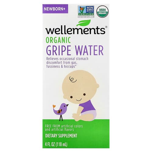 Wellements, Organic Gripe Water, Newborn+, 4 fl oz (118 ml)