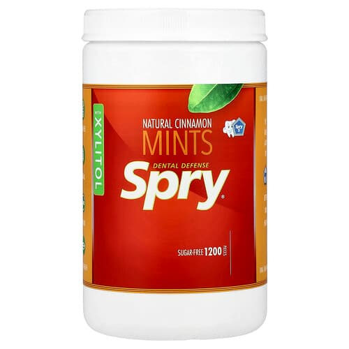 Xlear, Spry®, Dental Defense Mints With Xylitol, Natural Cinnamon, 1,200 Pieces