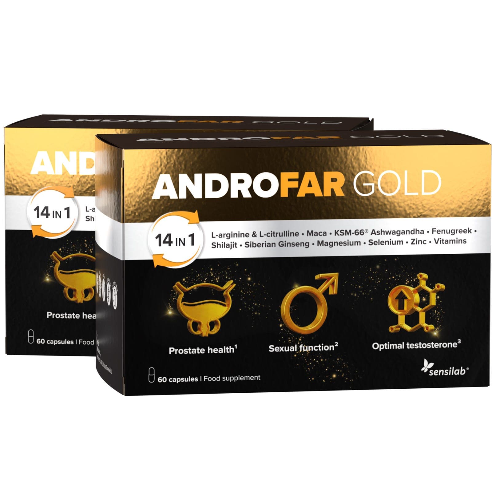 AndroFAR Gold – Fórmula de tripla ação para a vitalidade masculina 2 unid.