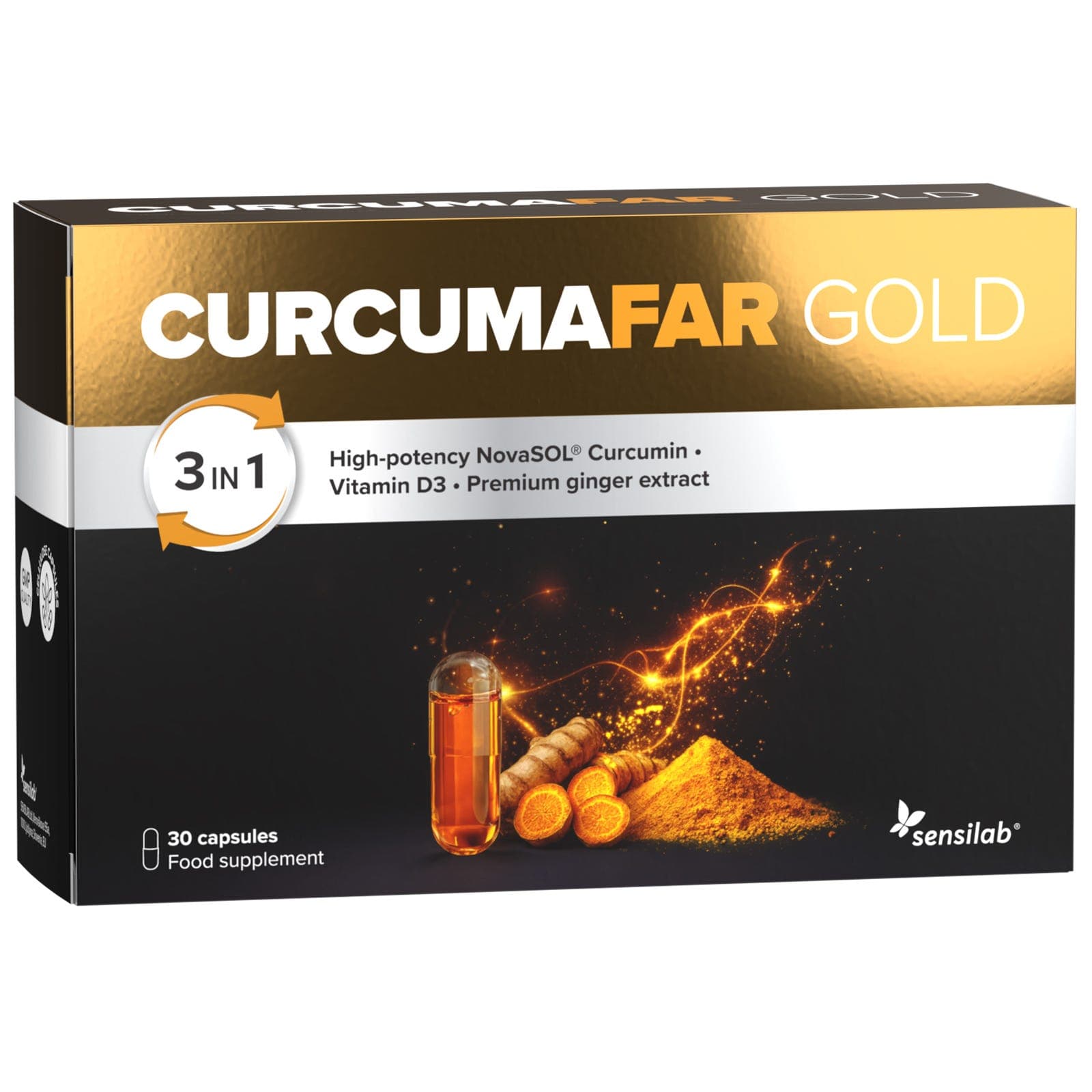 CurcumaFAR GOLD - Curcumina micelar avançada com tecnologia NovaSOL®