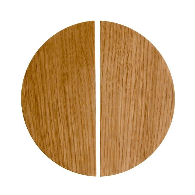 Puxador para móveis Basic Semicircular 43 Madeira Carvalho - Óleo Incolor Semi-mate Conjunto de 2 unid.