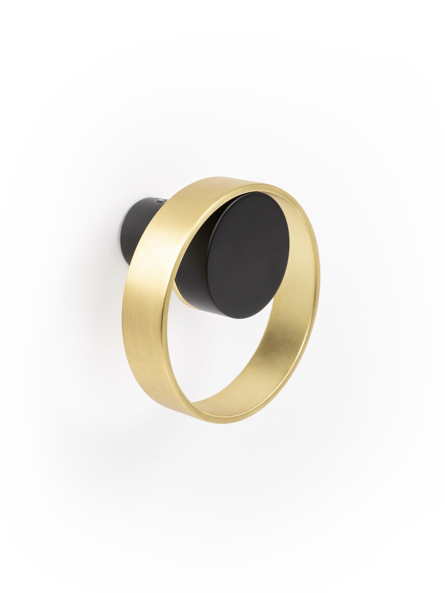 Cabide de parede Orbit 75 preto e ouro escovado