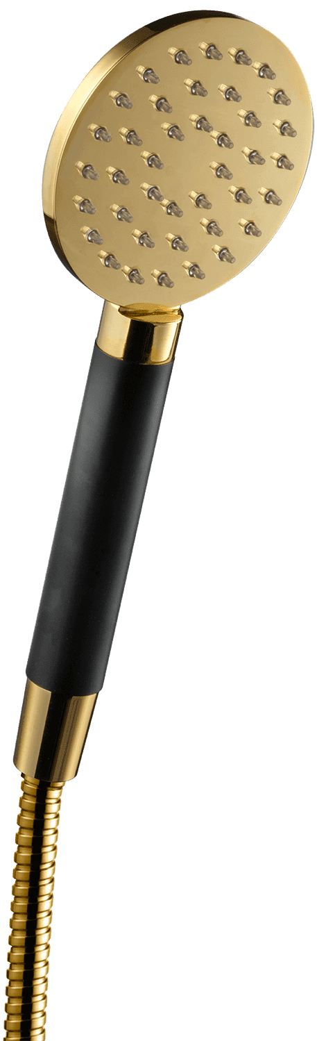 Cabeça de chuveiro ZDOC095 latão polido, sem pintura, com preto