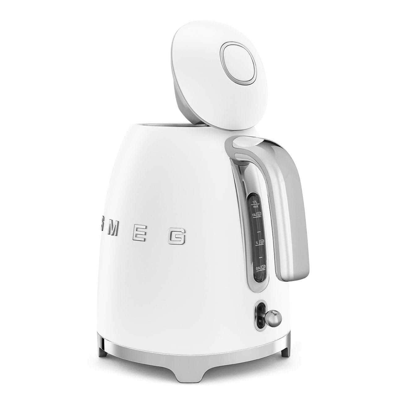 Chaleira elétrica estilo anos 50 KLF03WHMEU Sistema de abertura suave Branco fosco