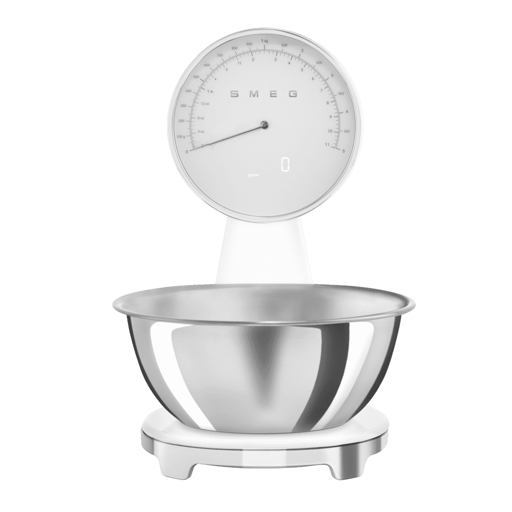 Balança de cozinha digital estilo anos 50 branca