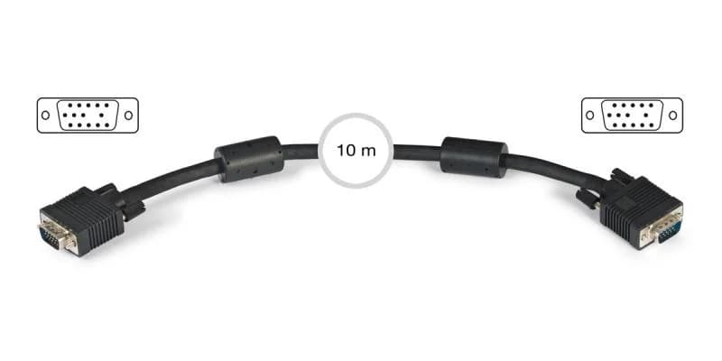 Cabo Vga Macho / Macho Preto 10m Fonestar