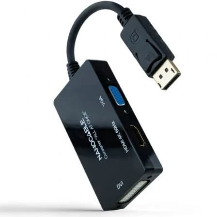 Conversor Nanocable Displayport A Hdmi/Dvi/Vga 20 Cm Preto