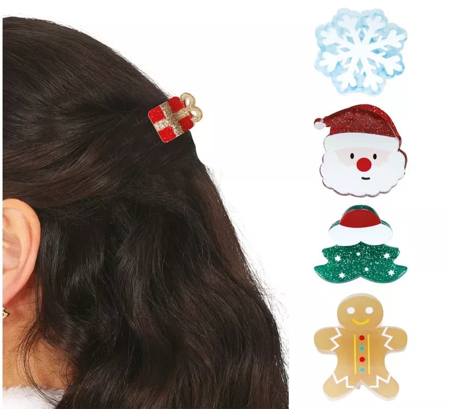 5 Grampos de Cabelo de Natal 3 cm