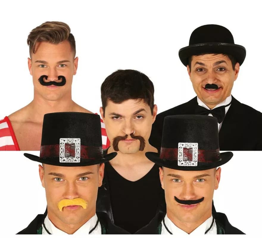 Blister com 6 bigodes variados
