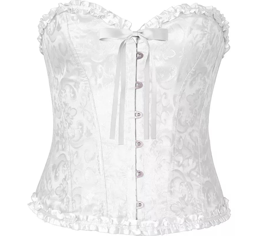 Corset branco com laço para mulheres