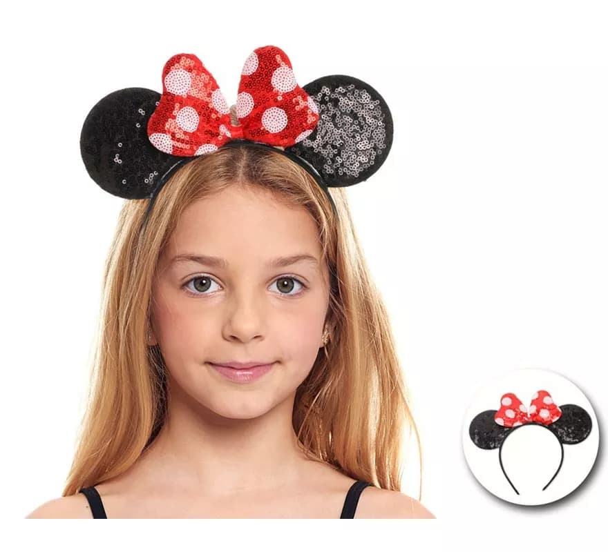 Famosa tiara de ratinho com lantejoulas