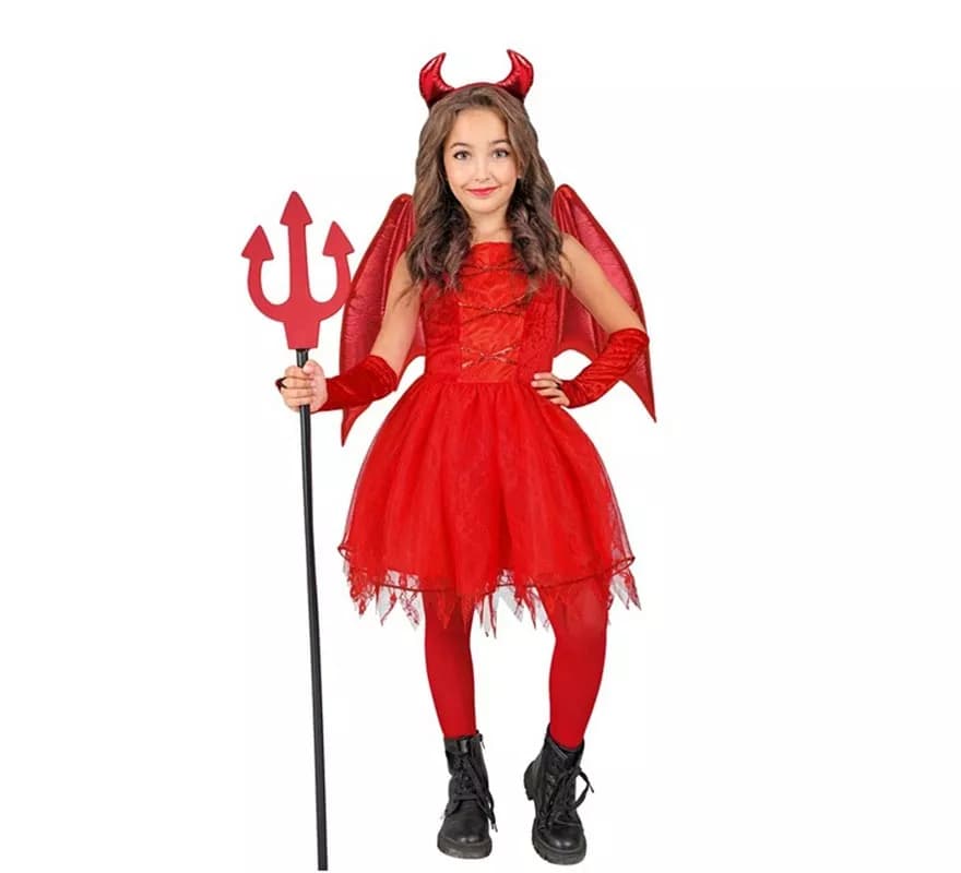 Fato de Diabo com Asas e Chifres para Meninas