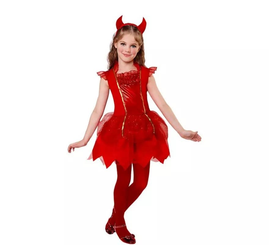 Fato de Diabo com Chifres para Meninas