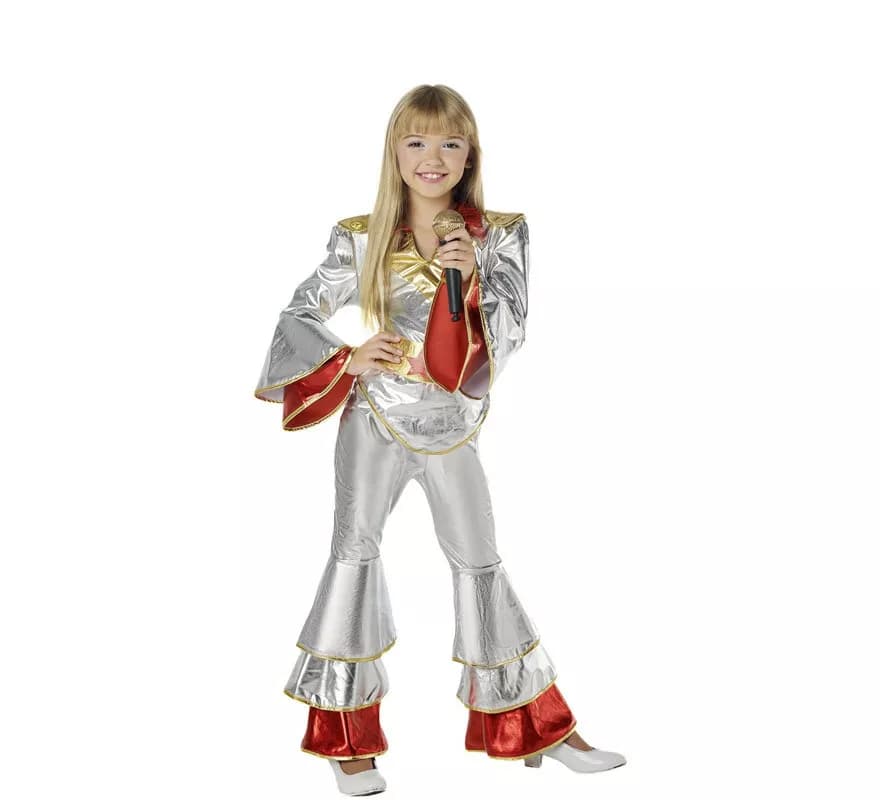 Fato de Silver Disco anos 70 para menina