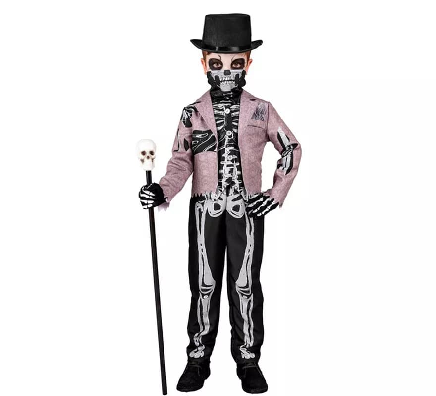 Fato elegante de esqueleto para meninos