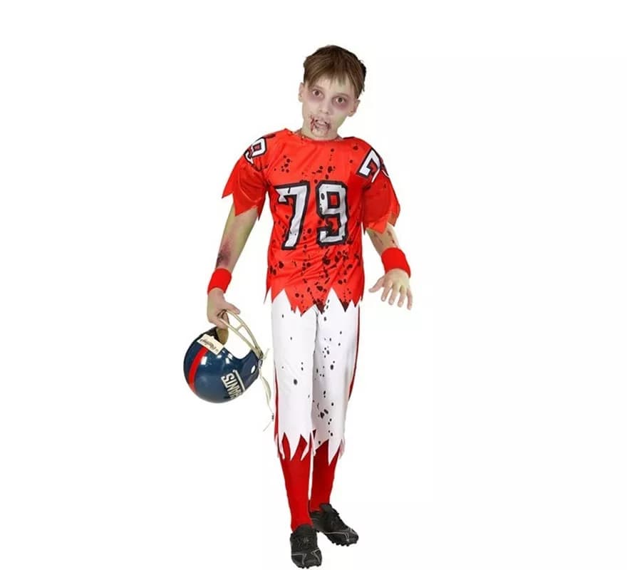 Fato de jogador de rugby zumbi para meninos