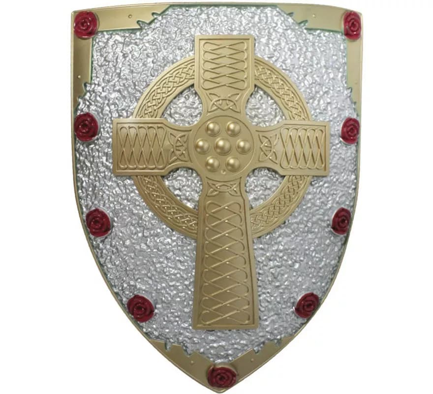 Escudo Medieval Cruz e Rosas