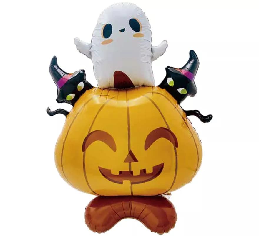 Balão de alumínio de abóbora e fantasma 69x98 cm
