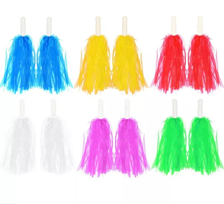 Par de pompons em várias cores