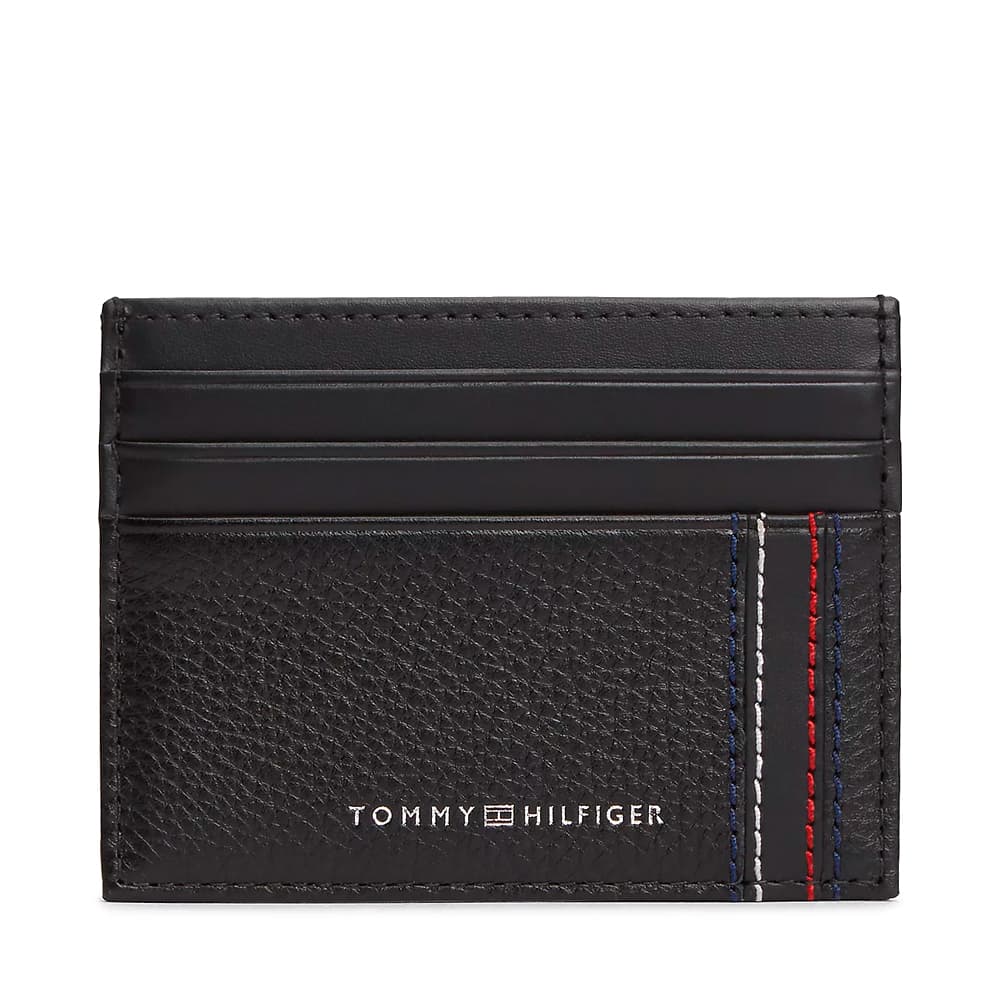 Tommy Hilfiger Bags Carteiras e bolsas masculinas Porta-cartões de couro com logotipo