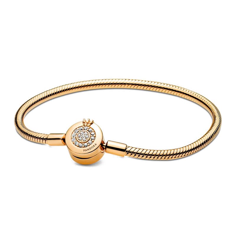 Pandora Pulseiras Shiny Crowned Snake Chain Bracelet 569046C01