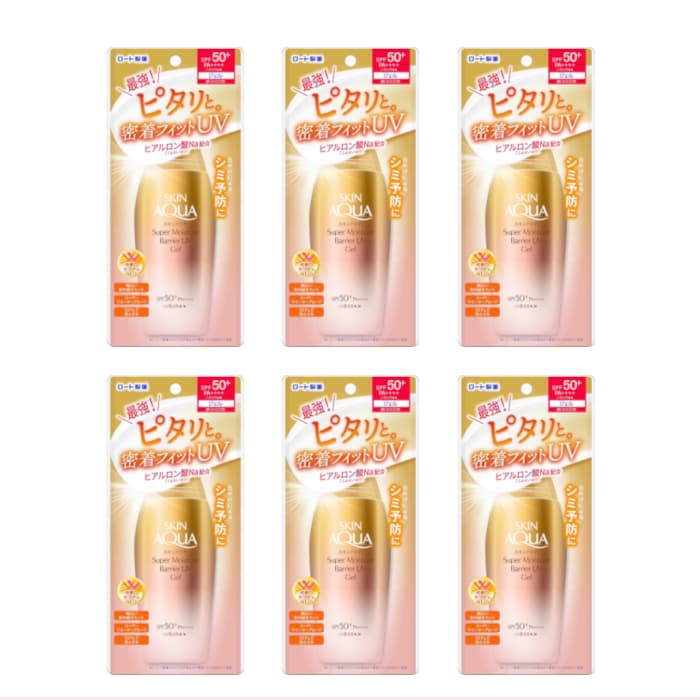 Rohto Mentholatum - Skin Aqua Super Moisture Barrier UV Gel SPF50+ PA++++ - 100g (6ea) Set