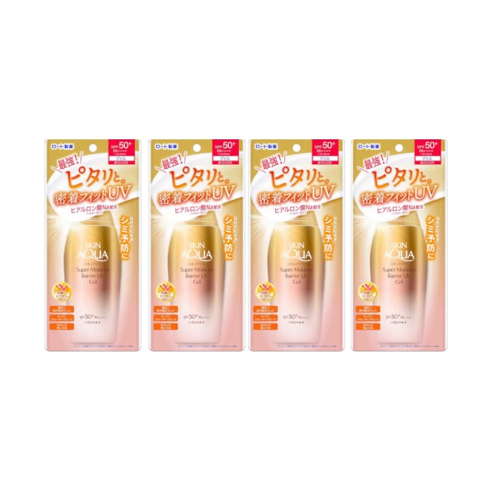 Rohto Mentholatum Skin Aqua Super Moisture Barrier UV Gel SPF50+ PA++++ 100g (4ea) Set