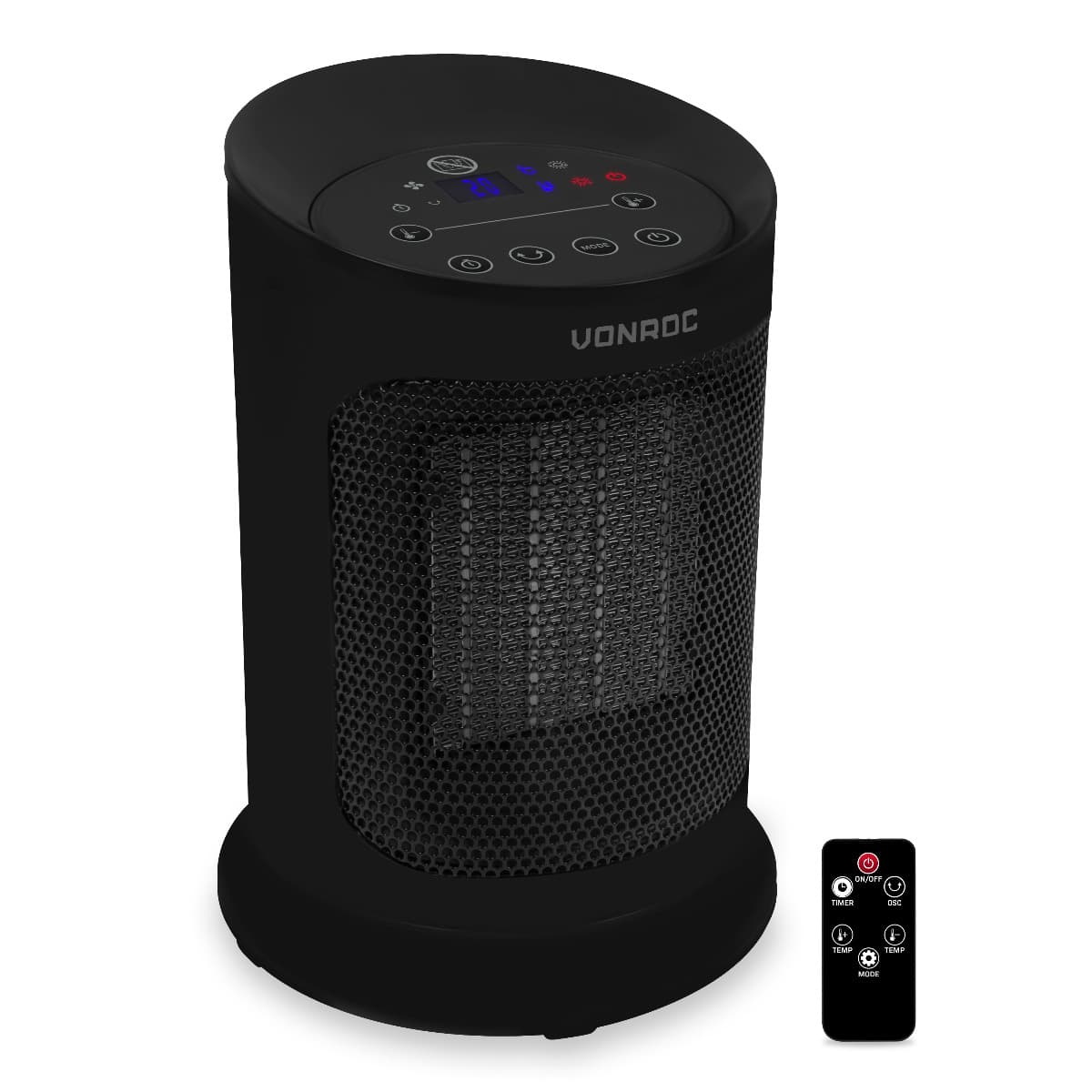 Aquecedor elétrico com ventilador - 1200W/1800W - cerâmica | função giratória