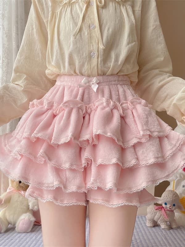 Dolce Lolita Bloomers con volant in pizzo Pantaloncini Lolita rosa