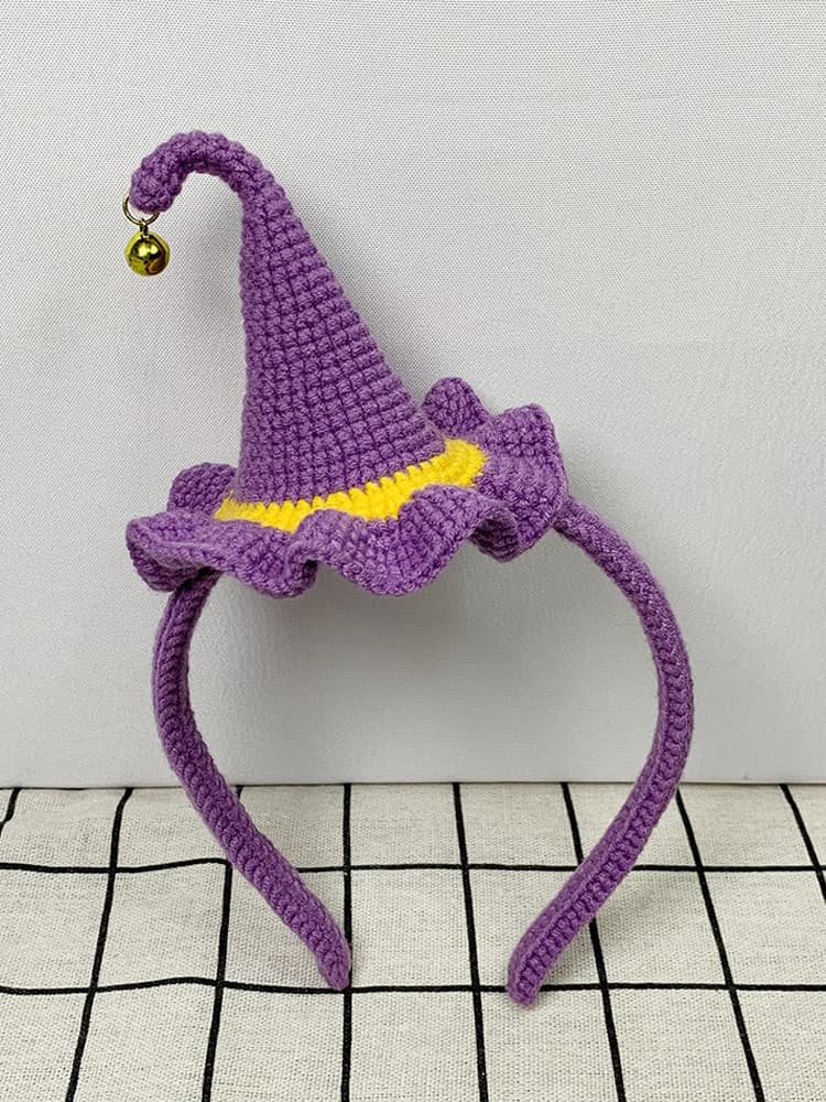 Copricapo di Halloween fatto a mano all'uncinetto cappello da strega fermagli per capelli bomboniere amigurumi per ragazze