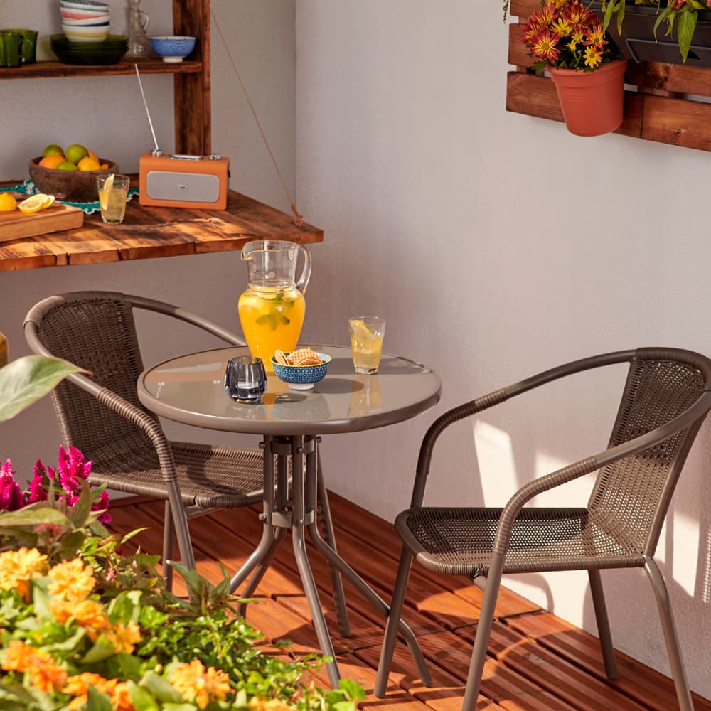Conjunto de jardim em aço para 2 pessoas bari goodhome