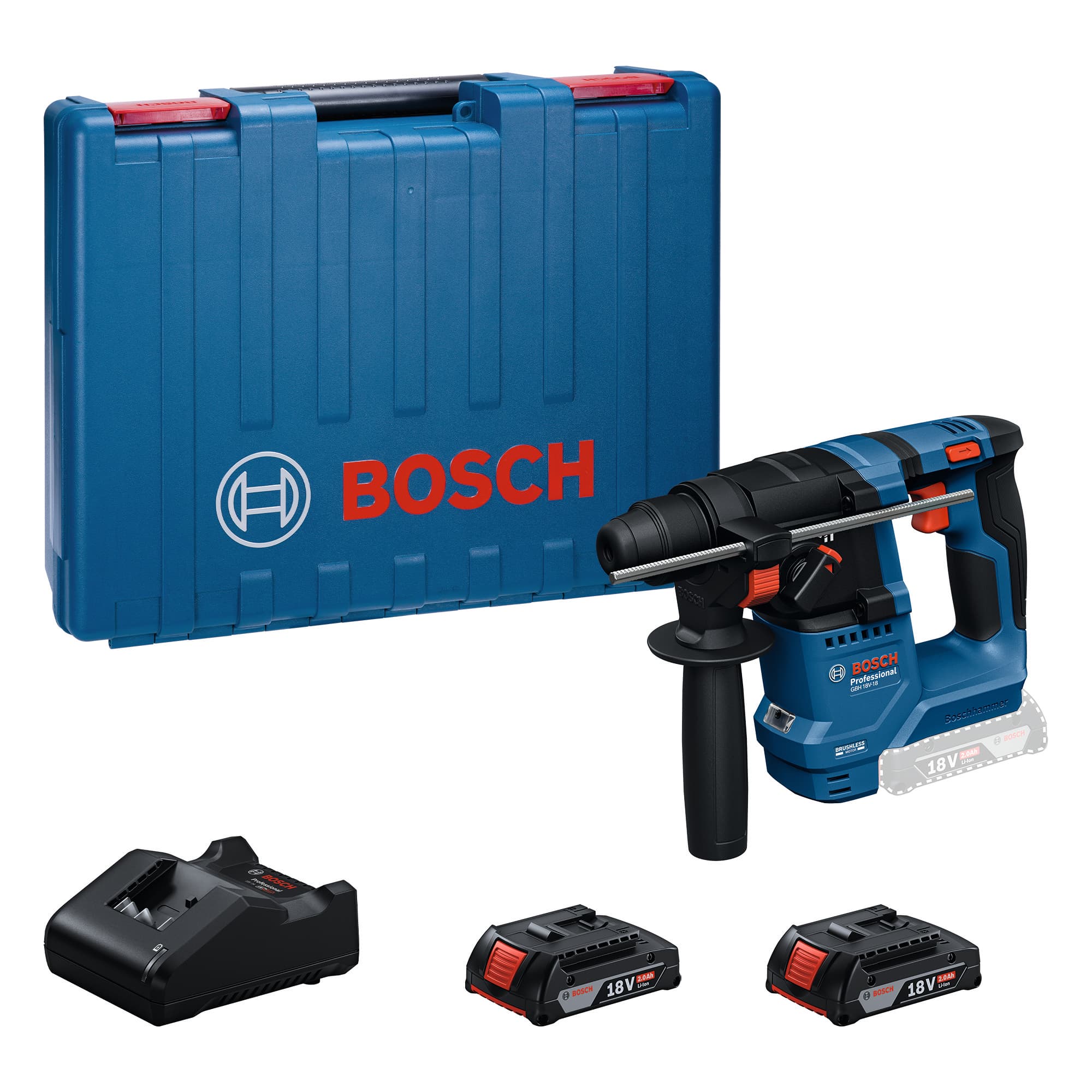 Martelo 18v duas baterias 2ah/hora 1,5j bosch azul