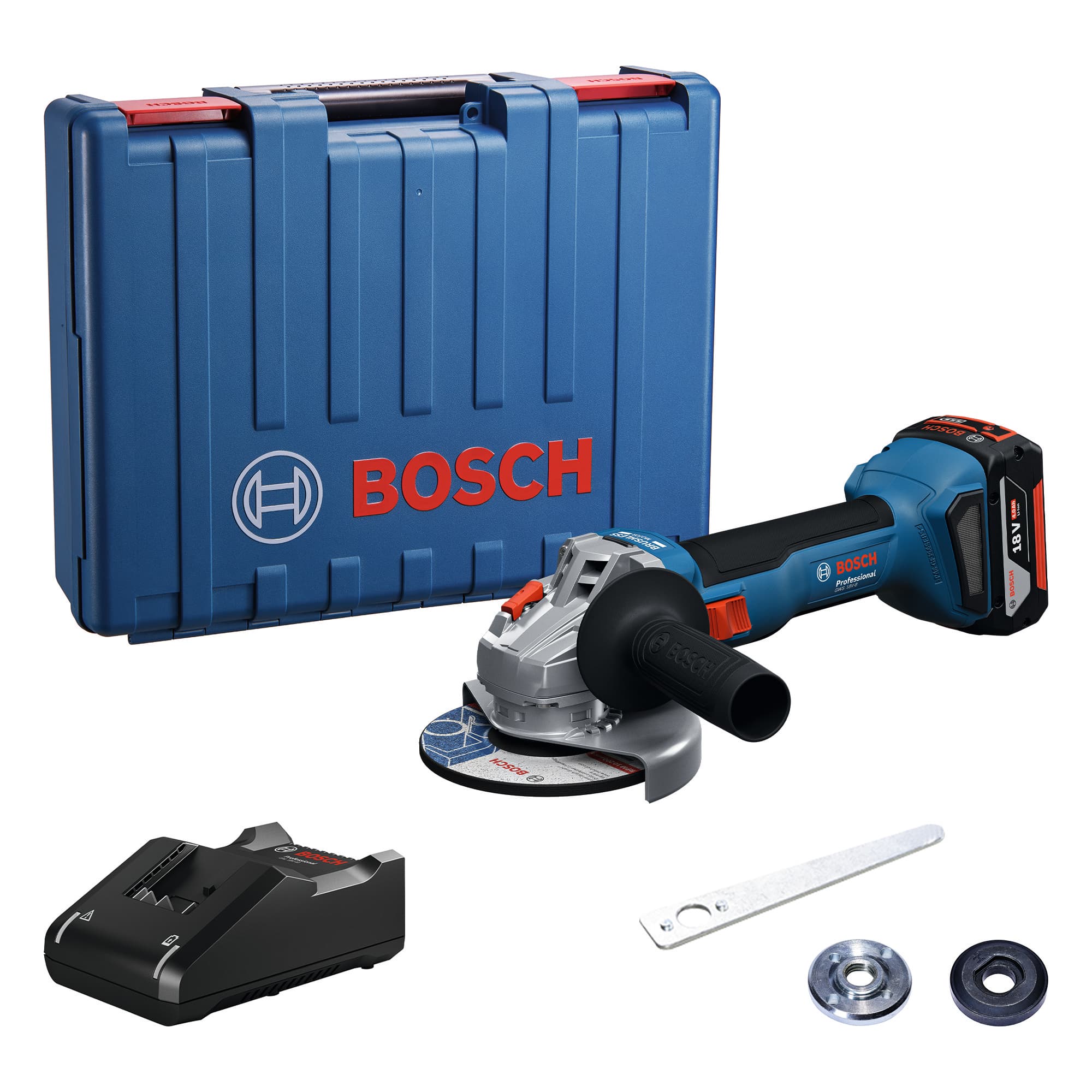 Rebarbadora 125mm 18v uma bateria 4,0ah/hora bosch azul