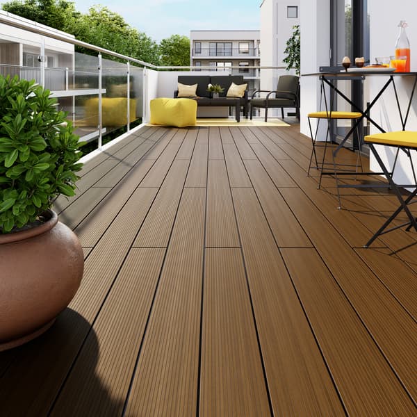 Ripa de terraço neva premium castanha 220x14,5 cm blooma