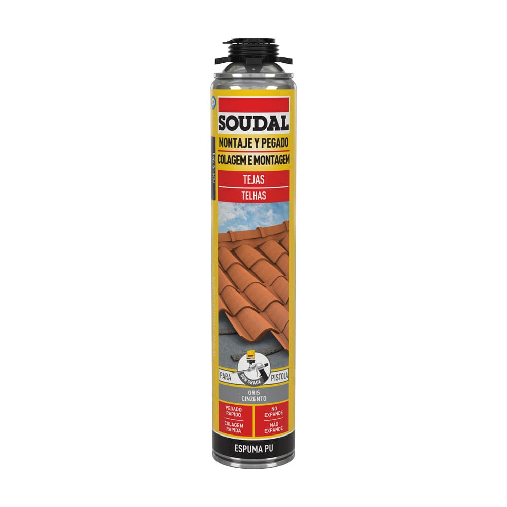 Espuma de poliuretano especial telhas c/ canula 750ml soudal