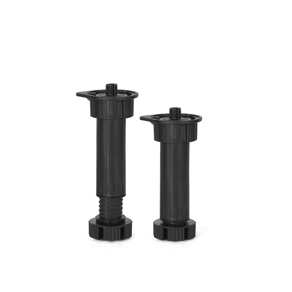 Pack 4 pés de abs reguláveis ø 34 mm pretos