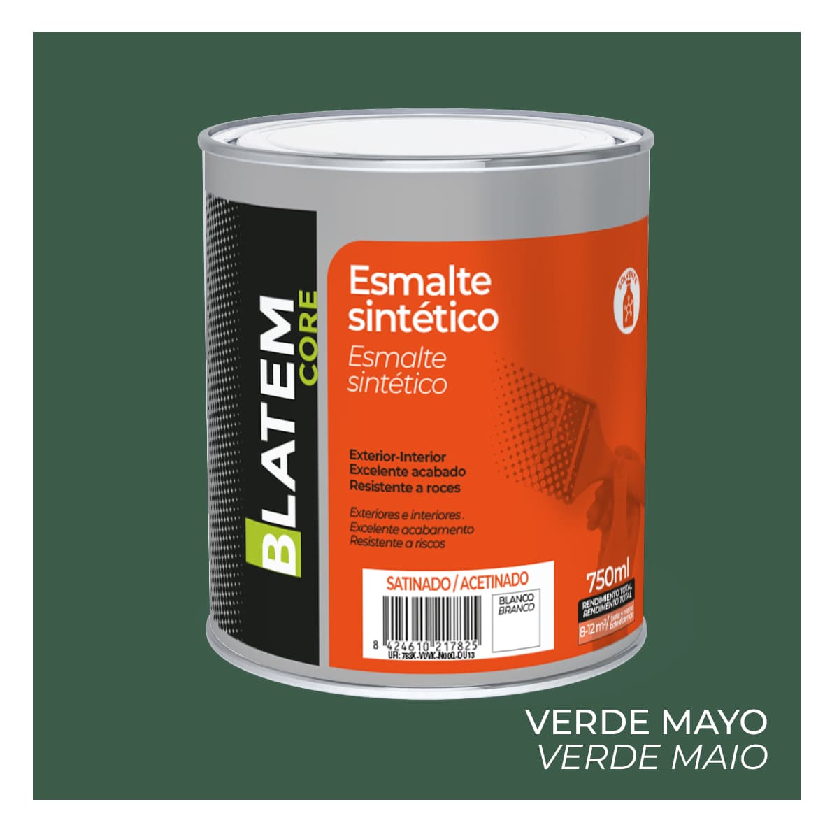 Esmalte sintético acetinado verde maio 750ml blatem core