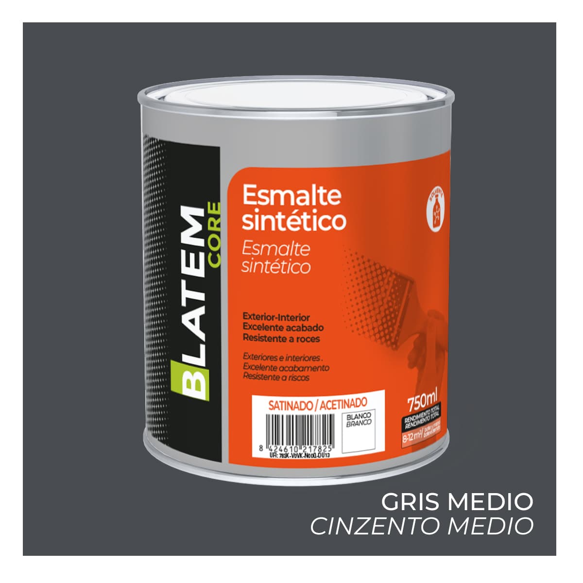 Esmalte sintético acetinado cinza médio 750ml blatem core