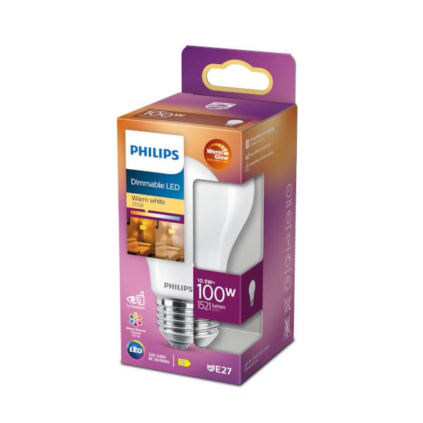B.led e27 10.5w dim calida 1520lms phili