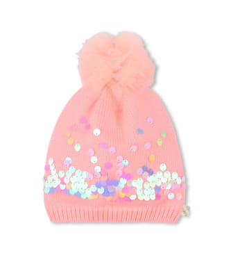 Billieblush para menina. U21510 Chapéu com purpurinas cor-de-rosa (2), Casual, Algodão, moda infantil